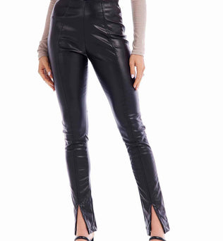 Black slit leggings