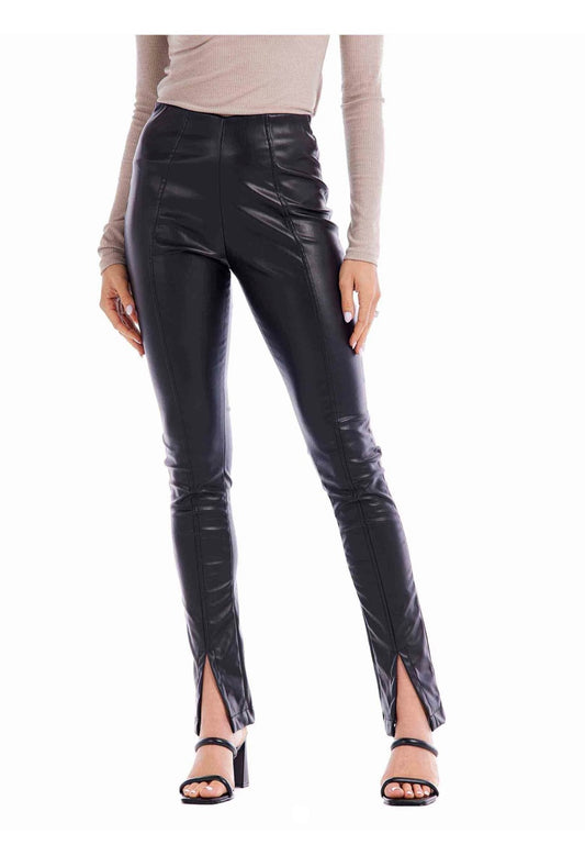 Black slit leggings