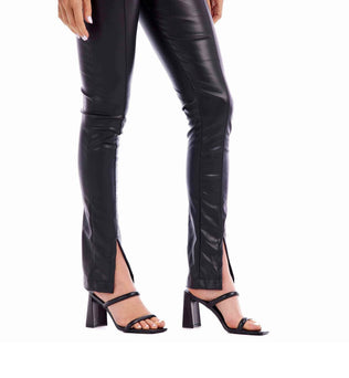 Black slit leggings