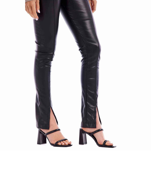 Black slit leggings