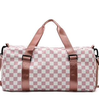 Checkered duffle bag