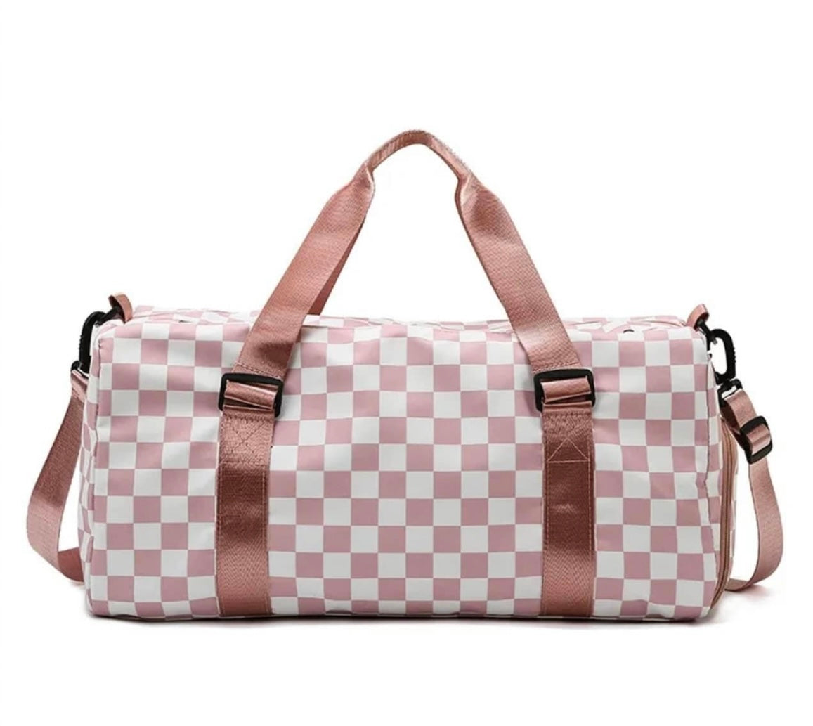 Checkered duffle bag