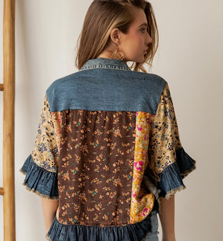 Carmen - floral and ruffle jacket