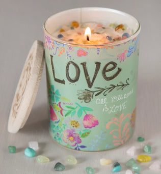 Gemstone Candle Dusty Blue Love