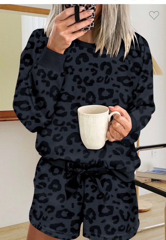 Black Leopard PJ Set