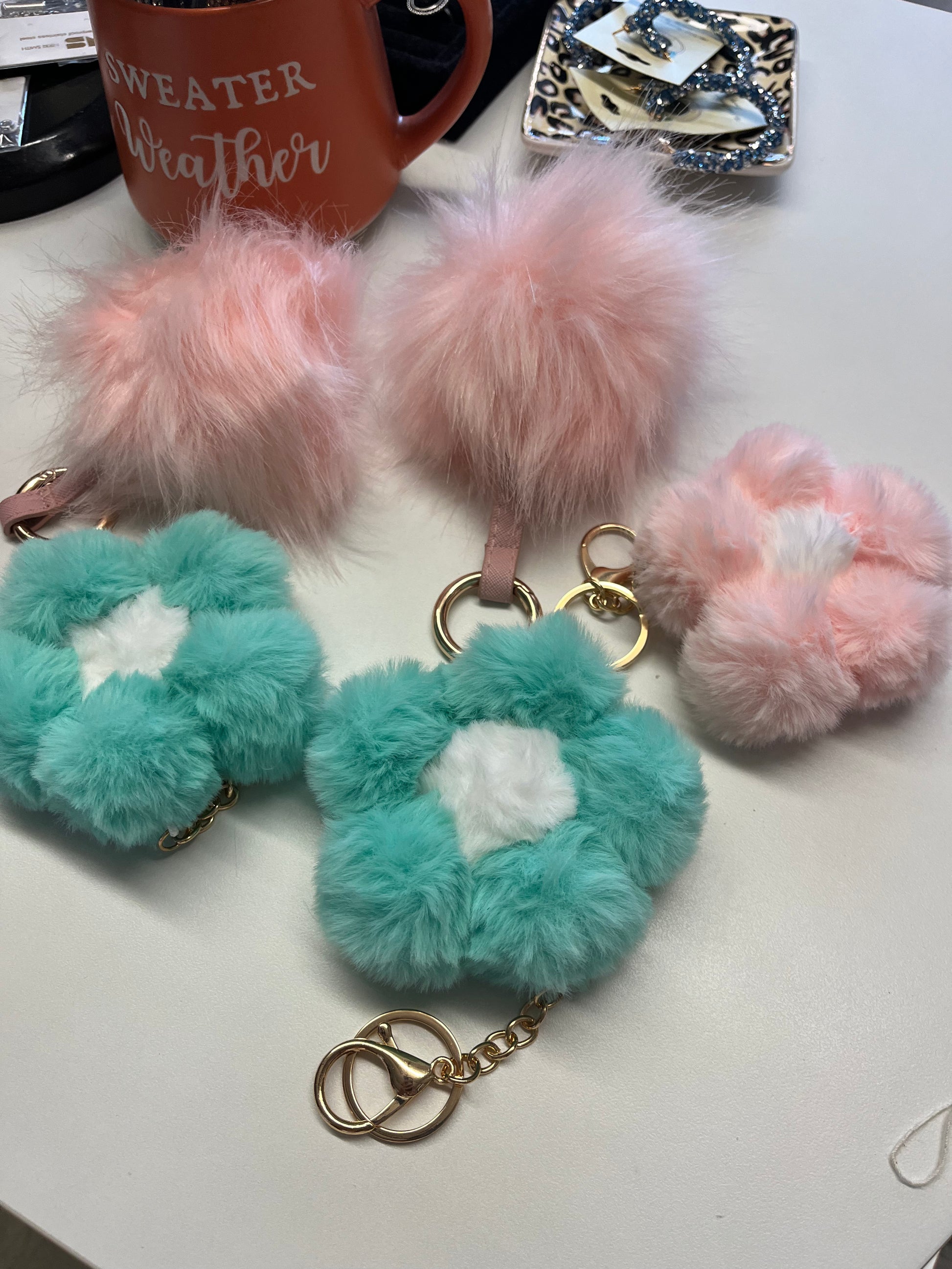 Fuzzy keychains