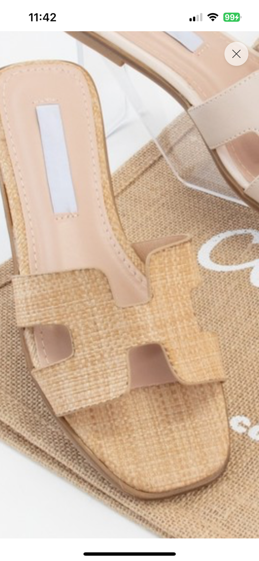 Ruth-Raffia flat sandal