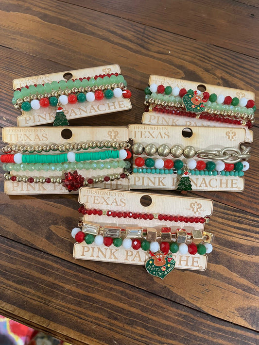 Christmas stack bracelets