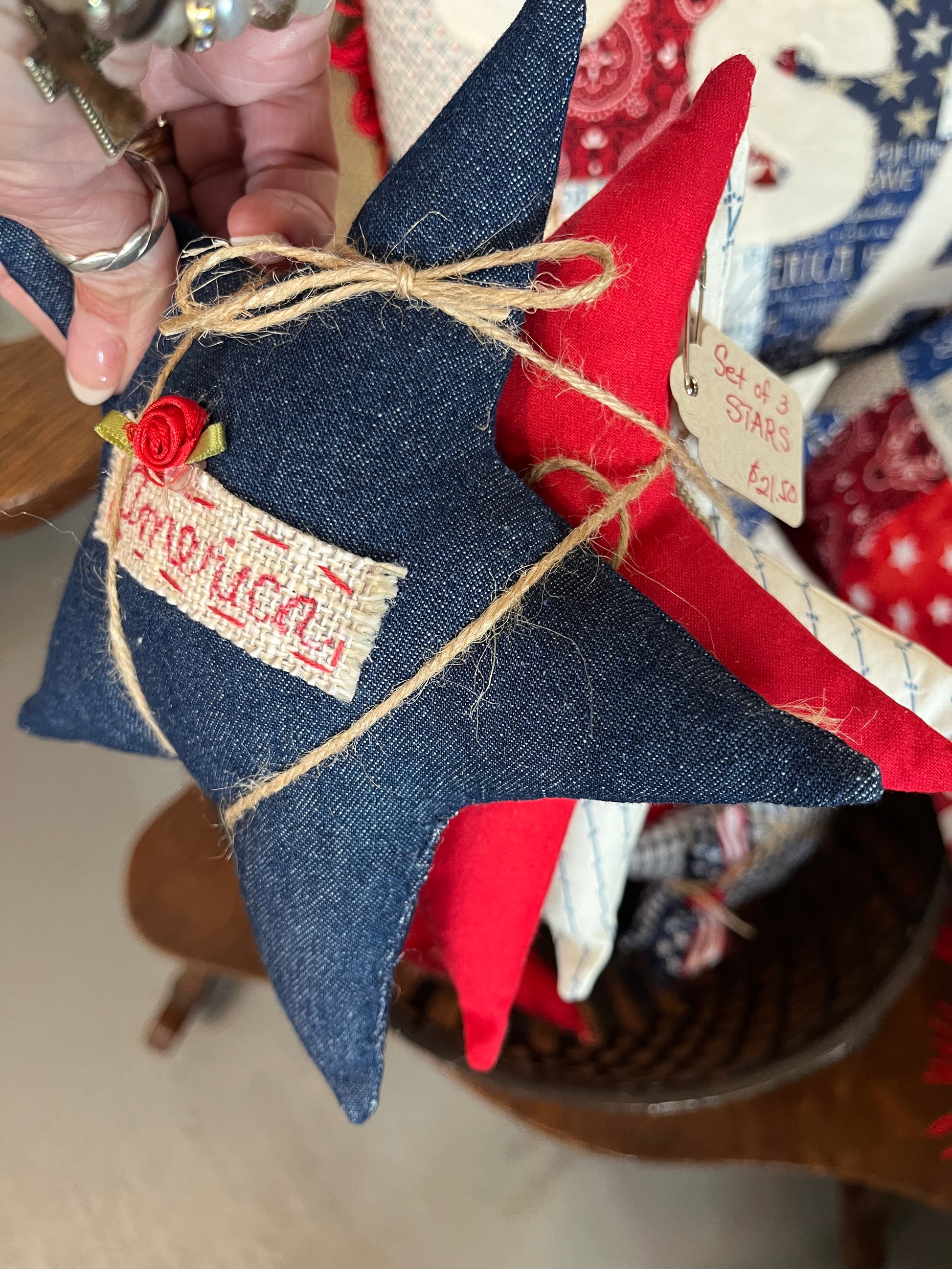 SC - fabric stars/set of 3