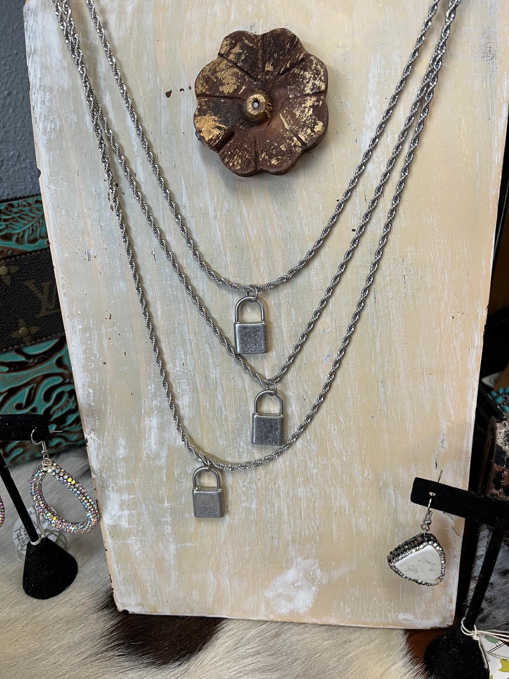 Silver locket necklace