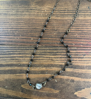 Simple Rosary with Crystal Center