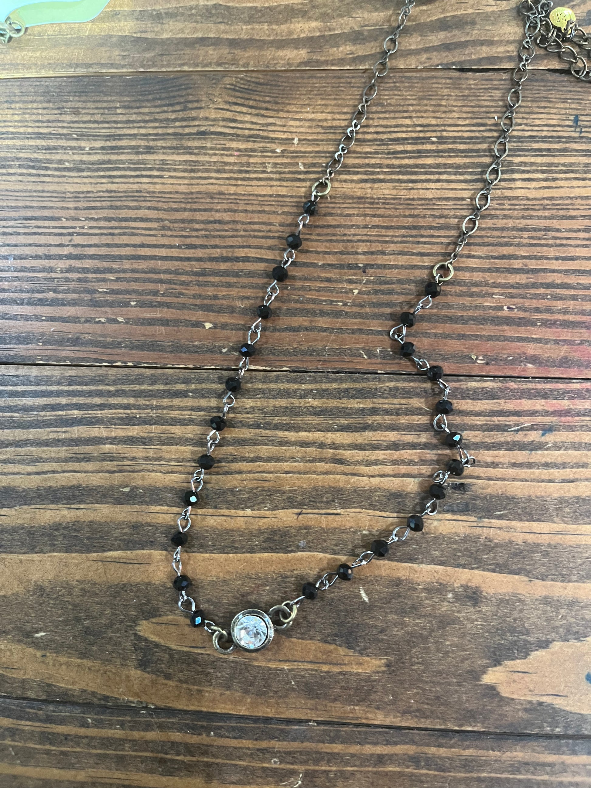 Simple Rosary with Crystal Center