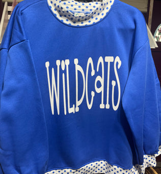 Wildcat Polka Dot Mock Neck Sweatshirt