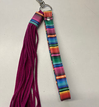 Leather Wristlet Keychain/ Fringe