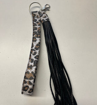 Leather Wristlet Keychain/ Fringe