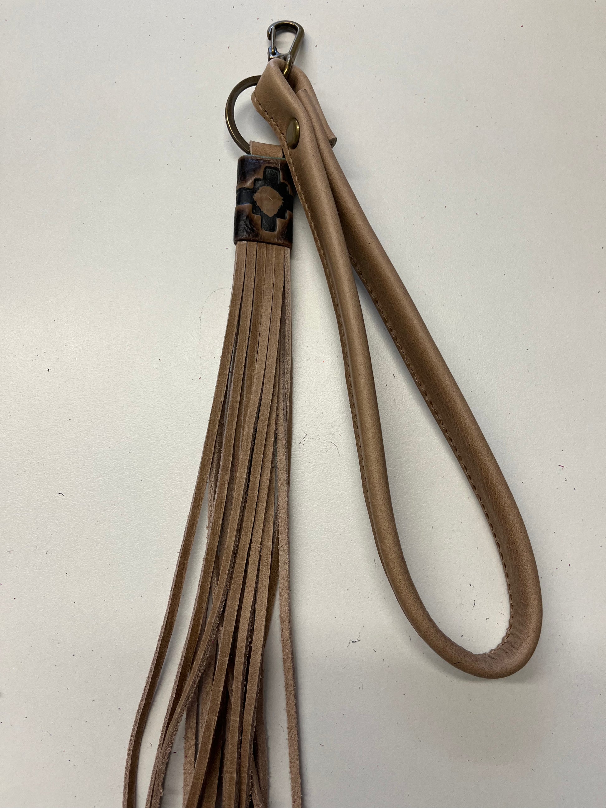Leather Wristlet Keychain/ Fringe