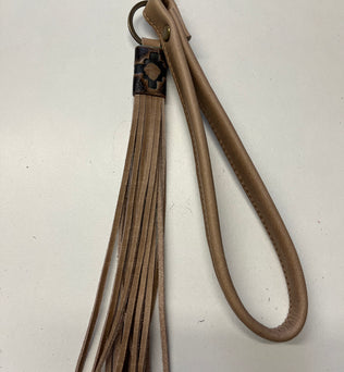 Leather Wristlet Keychain/ Fringe