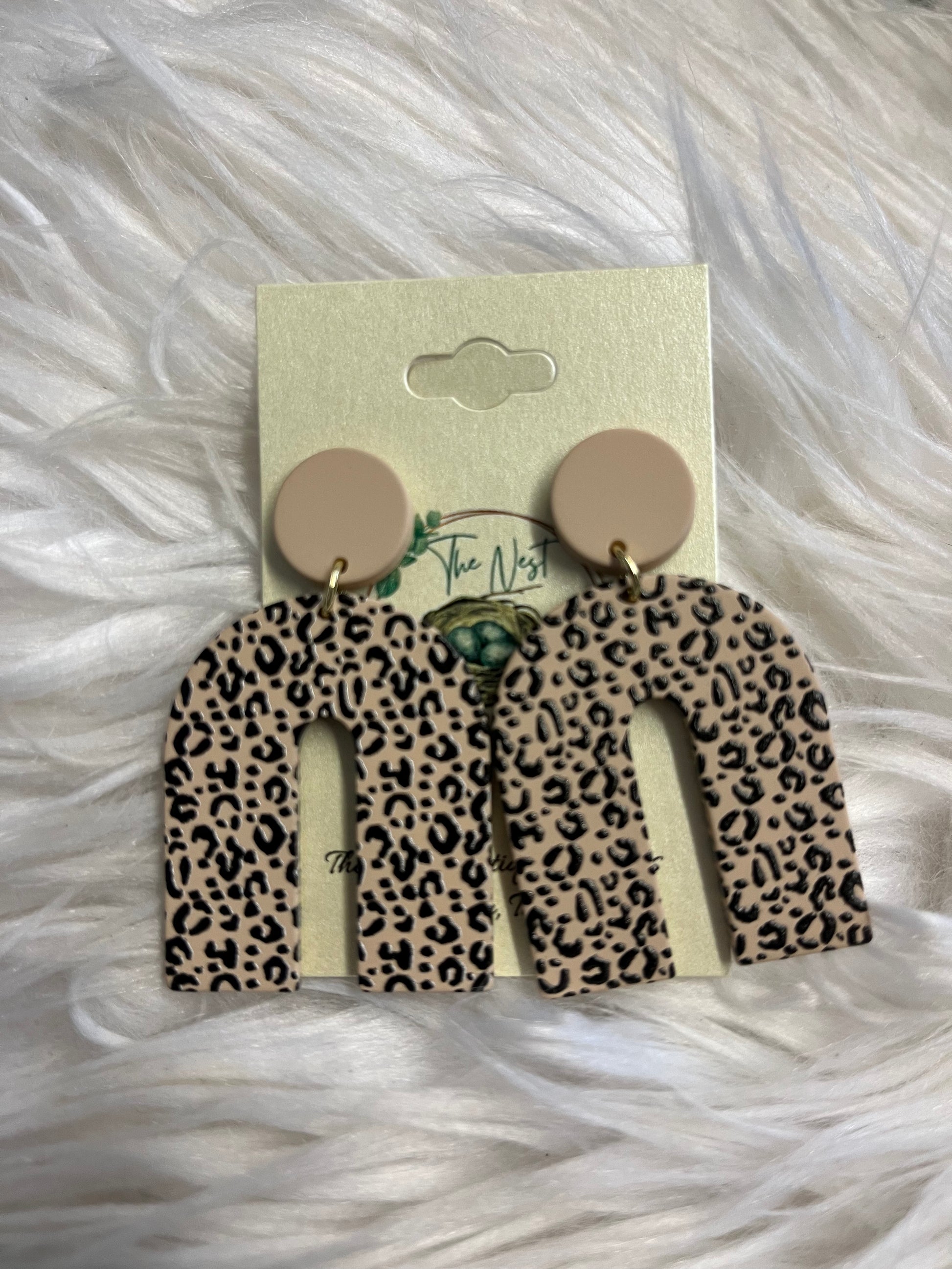Leopard arch earrings