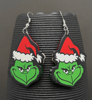 Grinch - Christmas Hat Dangle Earrings