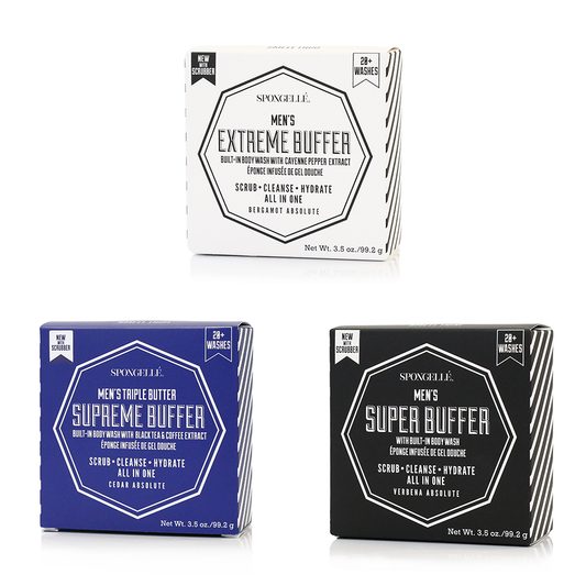 Spongelle- Men's Assorted Pack with Black Scrubber