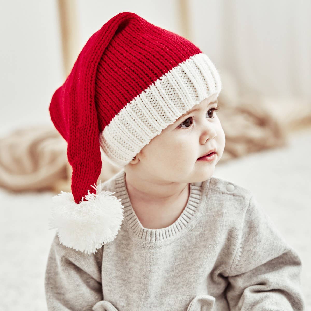 Mommy and Me-Christmas Single Ball Knit Hat Set
