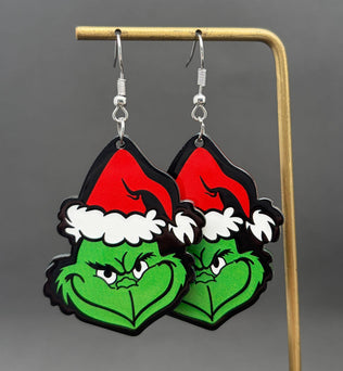 Grinch - Christmas Hat Dangle Earrings