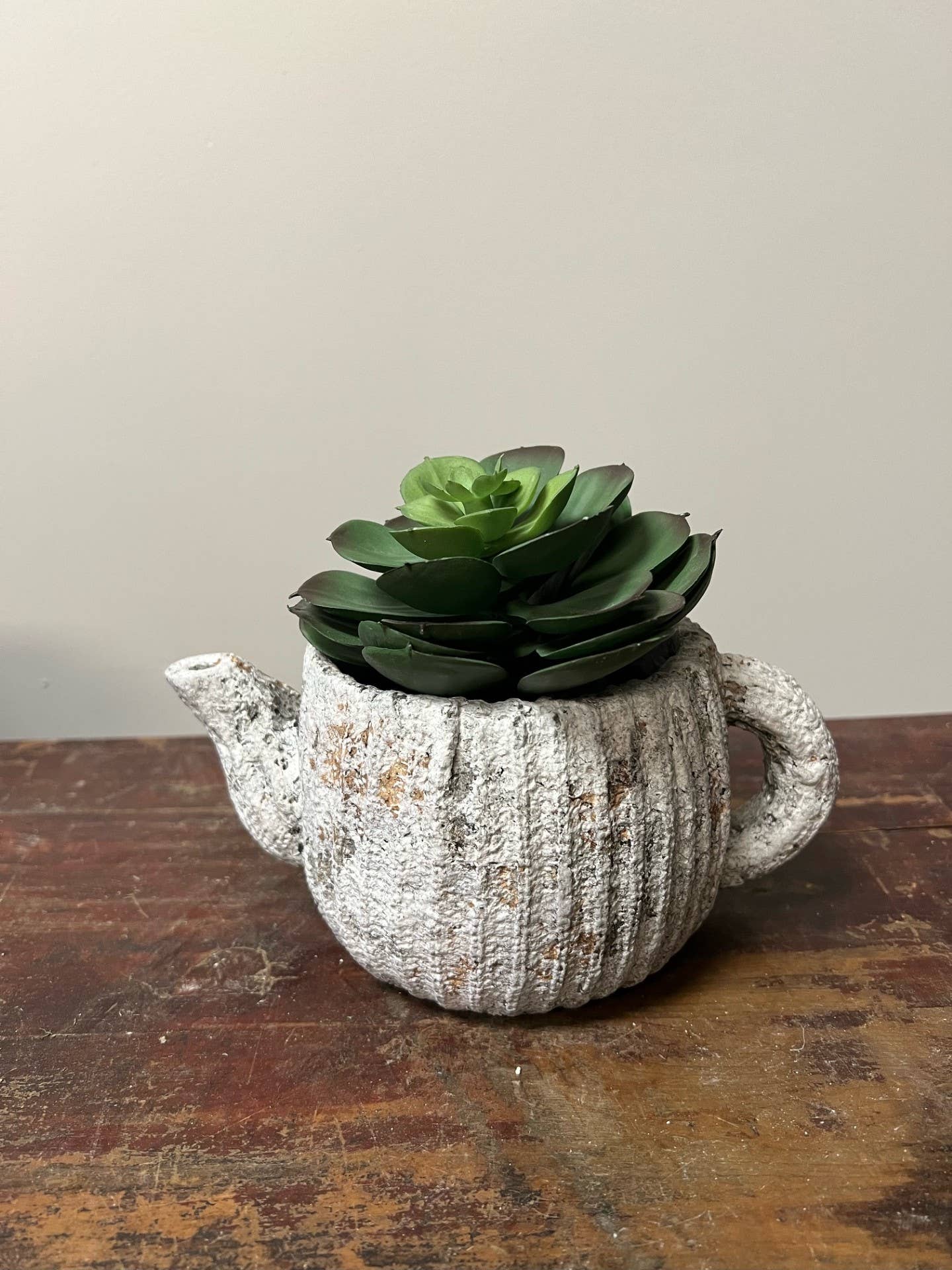 Cement Rustic Teapot Planter-Large