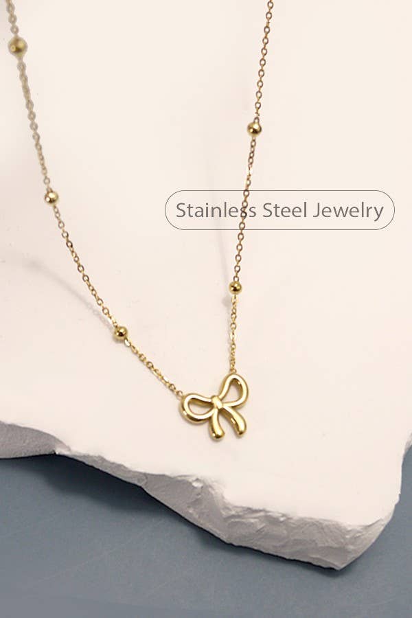 Gold Bow necklace
