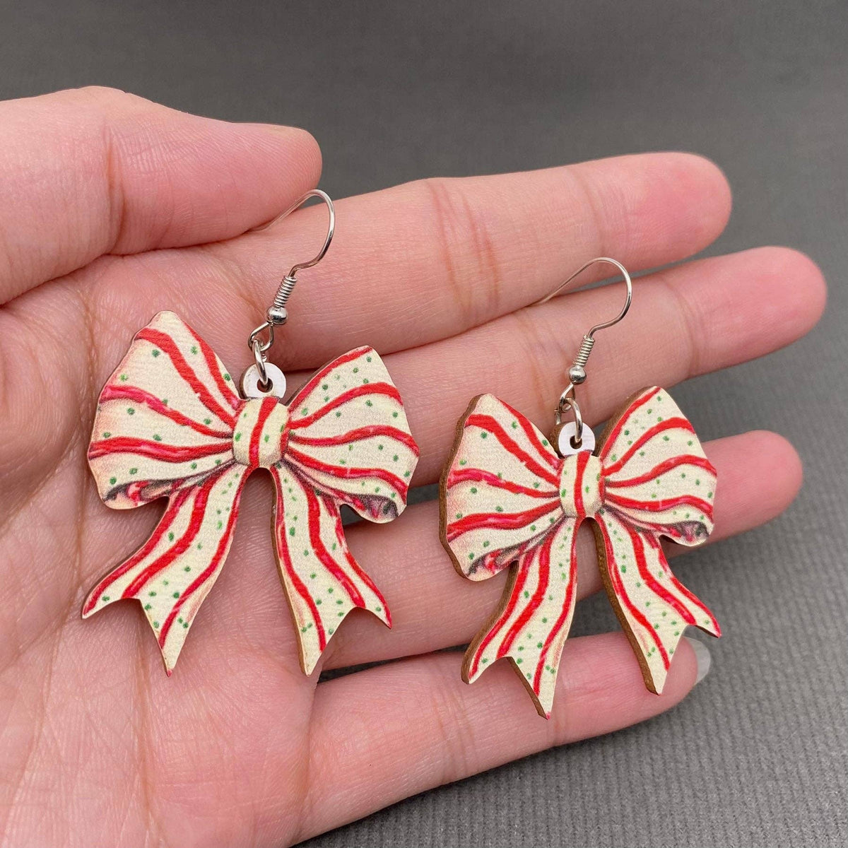 Christmas Bow Dangle Earrings