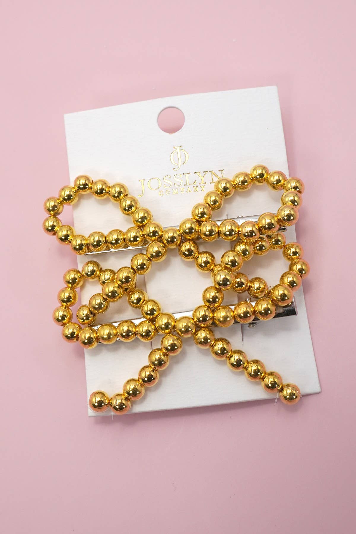 LARGE BALL CHAIN BOW HAIR CLIP SET OF 2