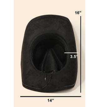 Kaci-Rhinestone Studded Strap Cowboy Hat