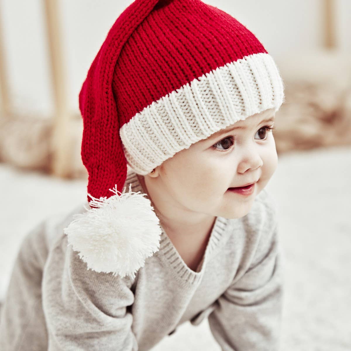 Mommy and Me-Christmas Single Ball Knit Hat Set