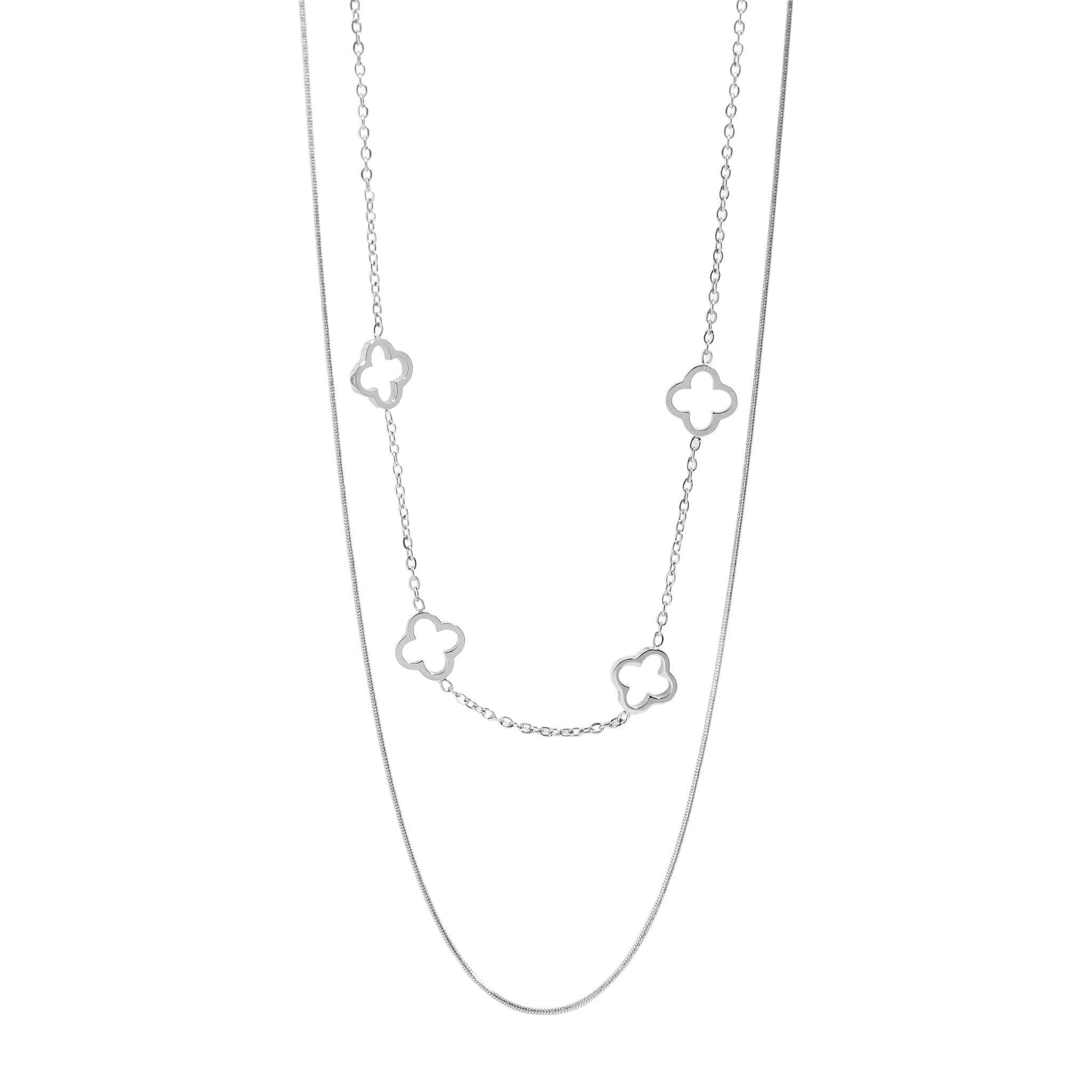 Clover Charm Layered Necklace