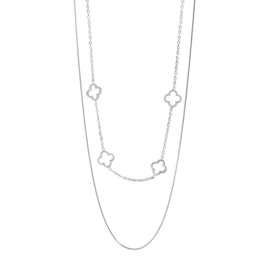 Clover Charm Layered Necklace