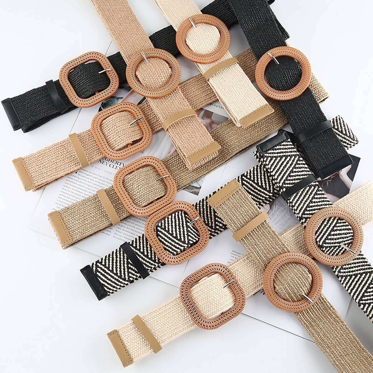BRAIDED ROUND BUCKLE BELTS