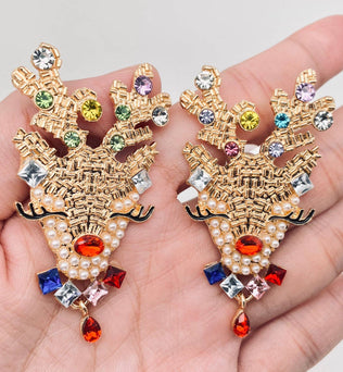 Rhinestone Deer Post Earrings