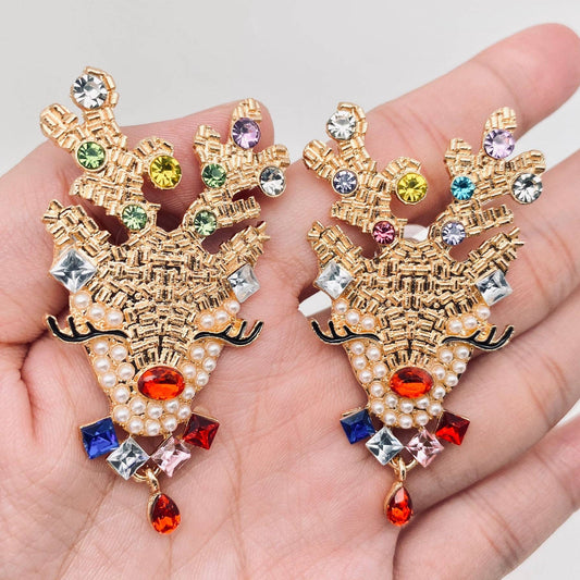 Rhinestone Deer Post Earrings