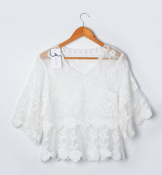 Flora - Bell Sleeve Pullover -one size