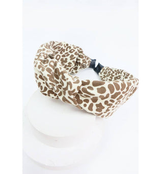 Betsy Wide Ruched Leopard Print Headband