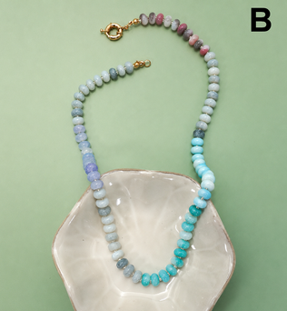 Rain - Natural Stone Semi-Precious Glass Mixed Necklace