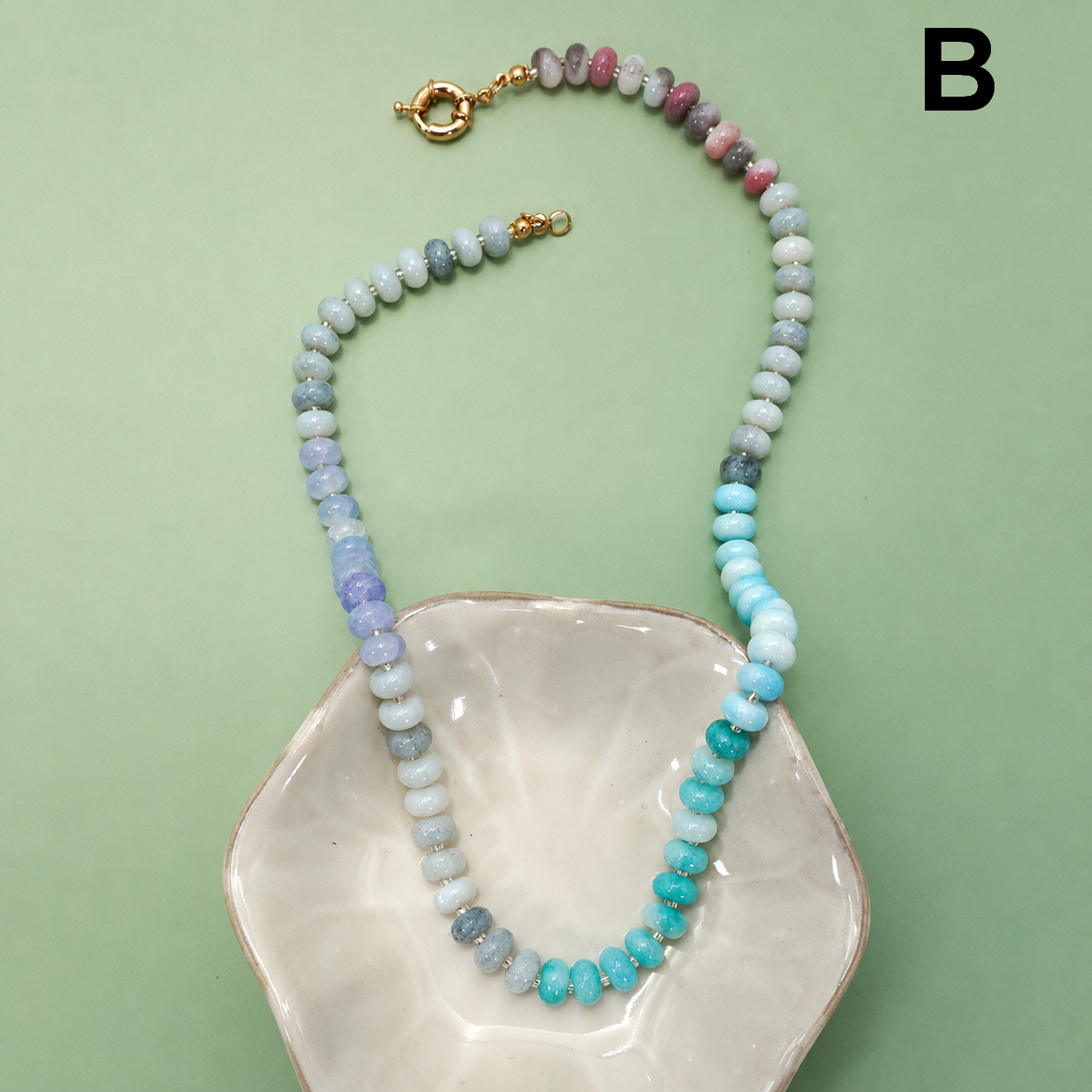 Rain - Natural Stone Semi-Precious Glass Mixed Necklace