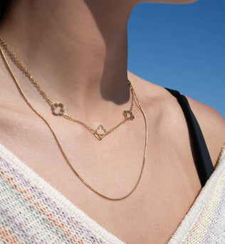 Clover Charm Layered Necklace