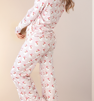 Santa Baby Striped Print Loose Fit Two Piece Lounge Set