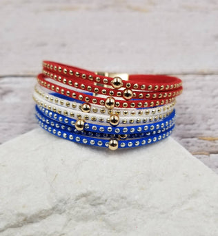 Liberty Patriotic Leather Magnetic Bracelet
