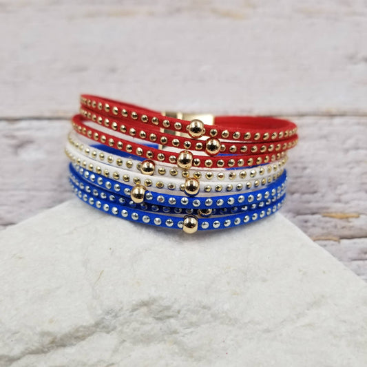 Liberty Patriotic Leather Magnetic Bracelet