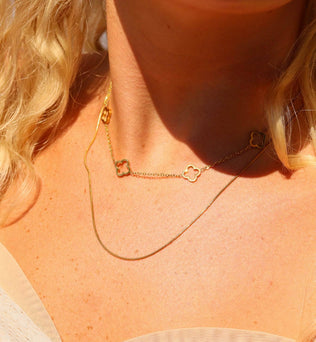 Clover Charm Layered Necklace