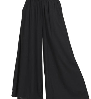 Date Night- WOVEN PLEATED LINEN BLEND WIDE LEG PANTS