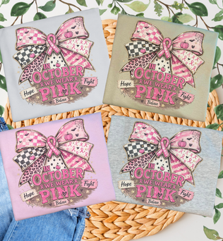 In October We Wear Pink Graphic T-shirt 