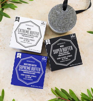 Spongelle- Men's Assorted Pack with Black Scrubber