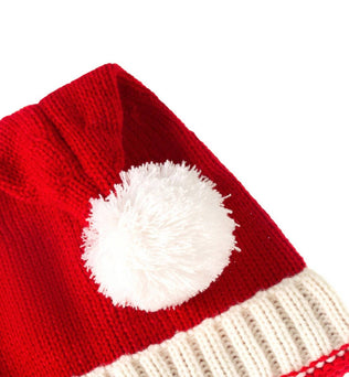 Mommy and Me-Christmas Single Ball Knit Hat Set